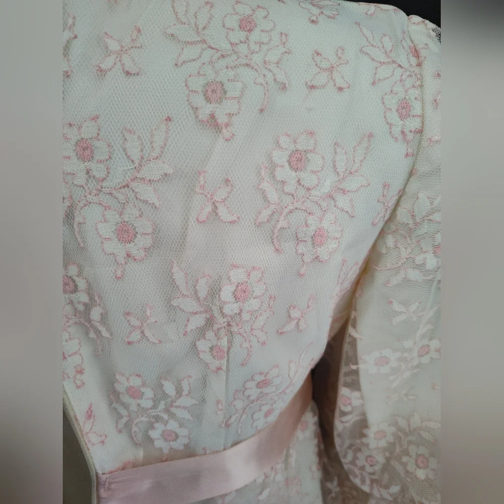 vintage 60s/70s lace dress boho x small - Picture 7 of 8